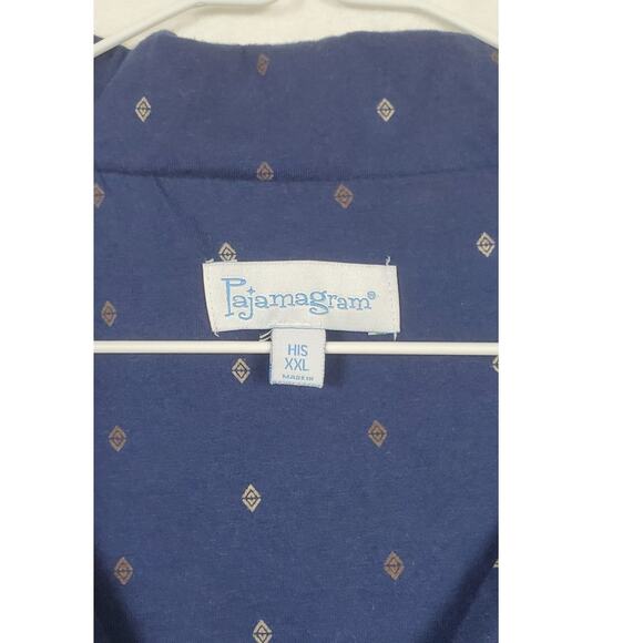 Pajamagram Geo-Printed Classic Button-Front Pajamas, Men Size XXL PRE-OWNED - Picture 2 of 10